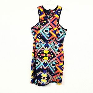 Gianni Bini Multicolor Geometric Midi Dress